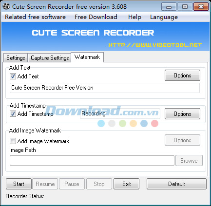 Cute Screen Recorder Free - phần mềm quay phim màn hình PC